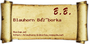 Blauhorn Bíborka névjegykártya